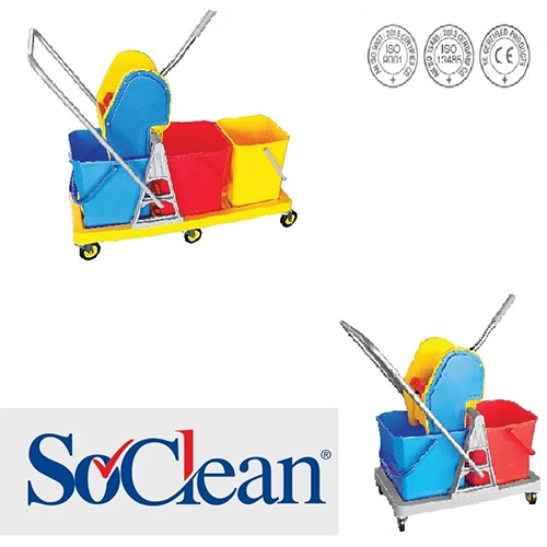 Wringer Mop Trolley - Color: Blue & Red