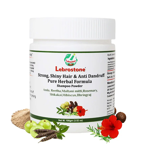Lebrostone Herbal Dry Shampoo Powder 100g | Amla, Reetha, Shikakai, Bhringraj & Multani Mitti | Natural Hair Cleanser