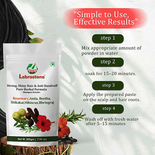  Lebrostone Amla Reetha Shikakai Rosemary Hibiscus Bhringraj MultaniMitti Dry Shampoo Powder (200g)