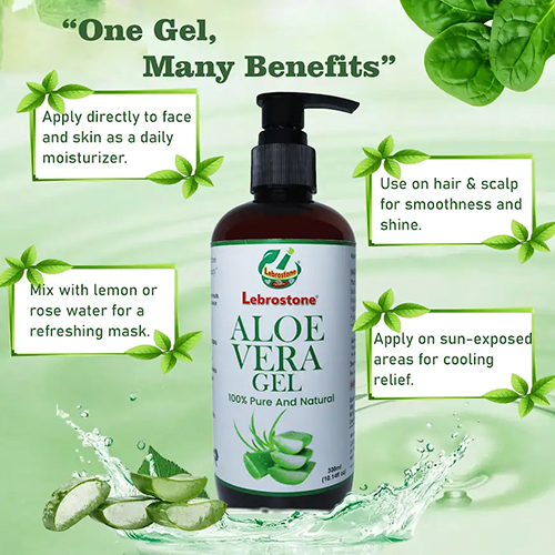Lebrostone Aloe Vera Gel For Face, Skin & Hair | Pure & Natural  Moisturizing, Soothing & Cooling Gel | Helps In Acne & Skin Care at 229.95  INR in Indore | Lebroid Healthcare Private Limited