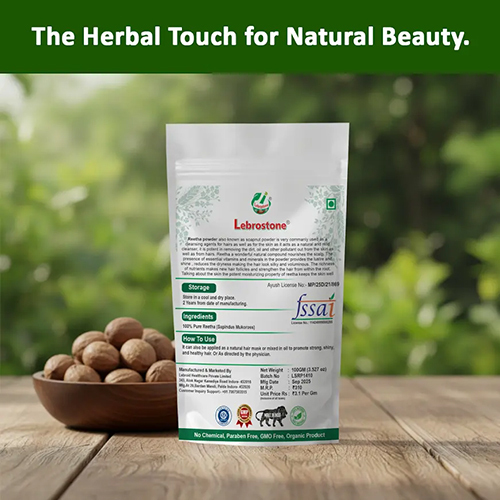 Lebrostone Reetha Powder 100g | Natural Herbal Hair Cleanser For Strong, Shiny & Healthy Hair - Additives: Na