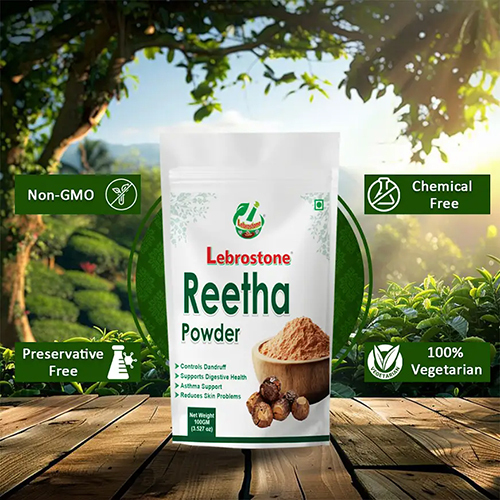 Lebrostone Reetha Powder 100g | Natural Herbal Hair Cleanser For Strong, Shiny & Healthy Hair - Additives: Na