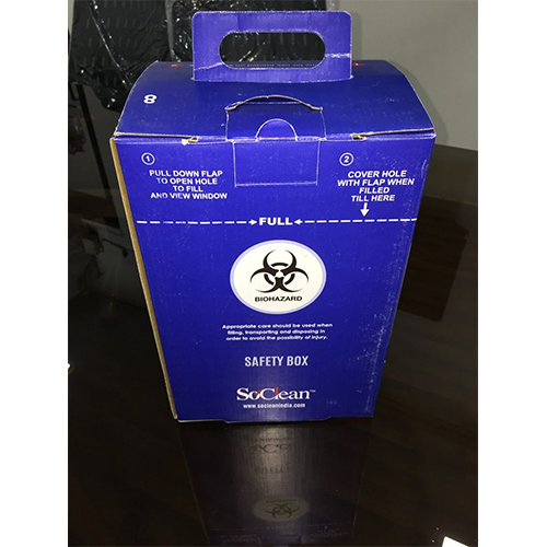 Sharp Safety Cardboard Box - Color: Blue