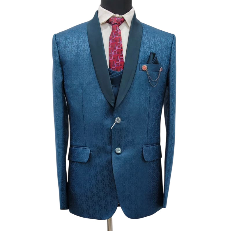 3 Piece Printed Suit - Color: Black