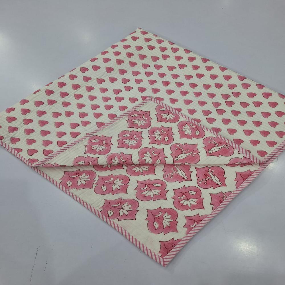 Block Print Cotton Baby Quilt