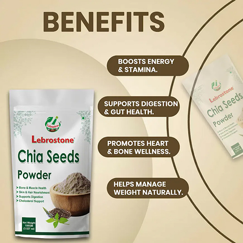 Lebrostone Chia Seeds Powder | Natural Nutrition, Energy & Wellness Support (100g)