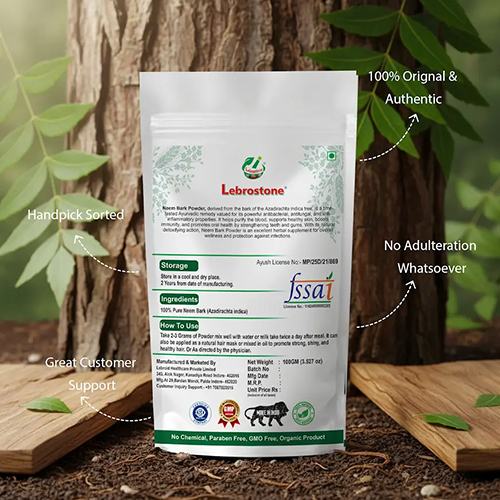 Lebrostone Neem Bark Face Pack Powder | Herbal Skin Cleansing & Care (100g)
