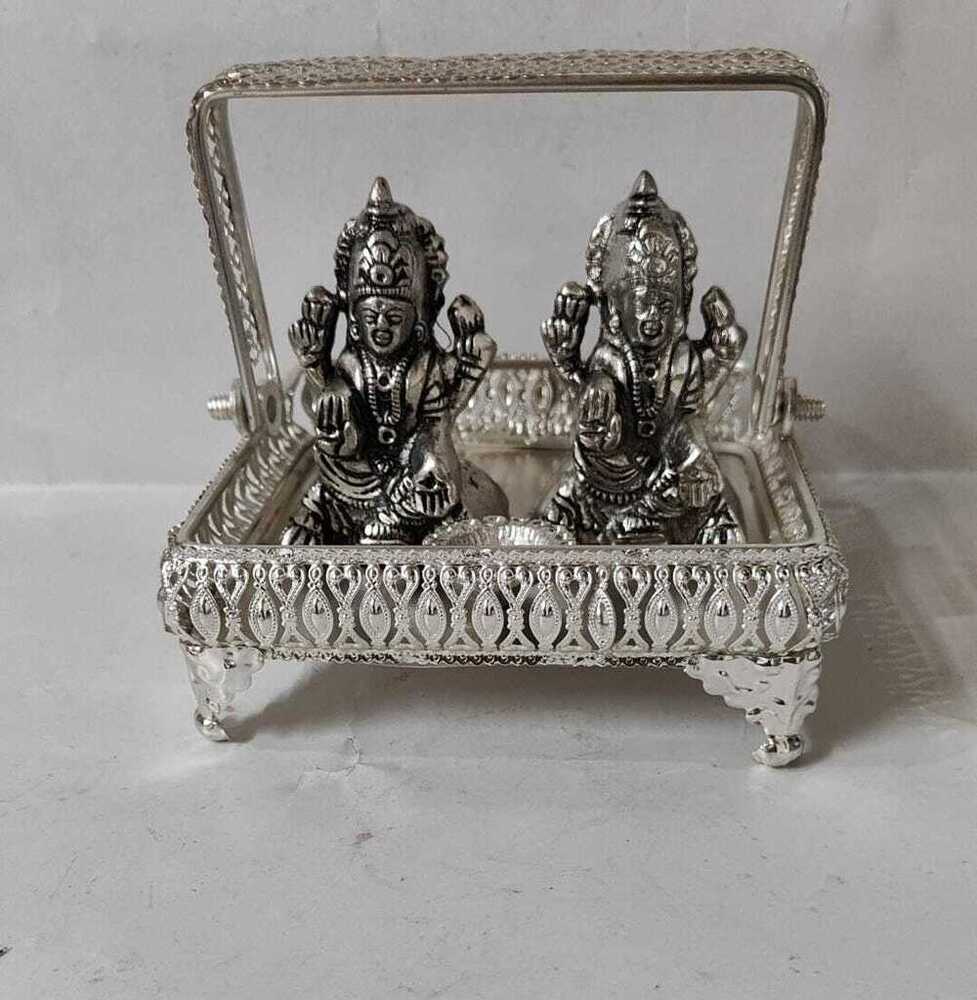 Spiritual Soul Silver-Plated Aluminium LaxmiAcA A Ganesha Jhula Set