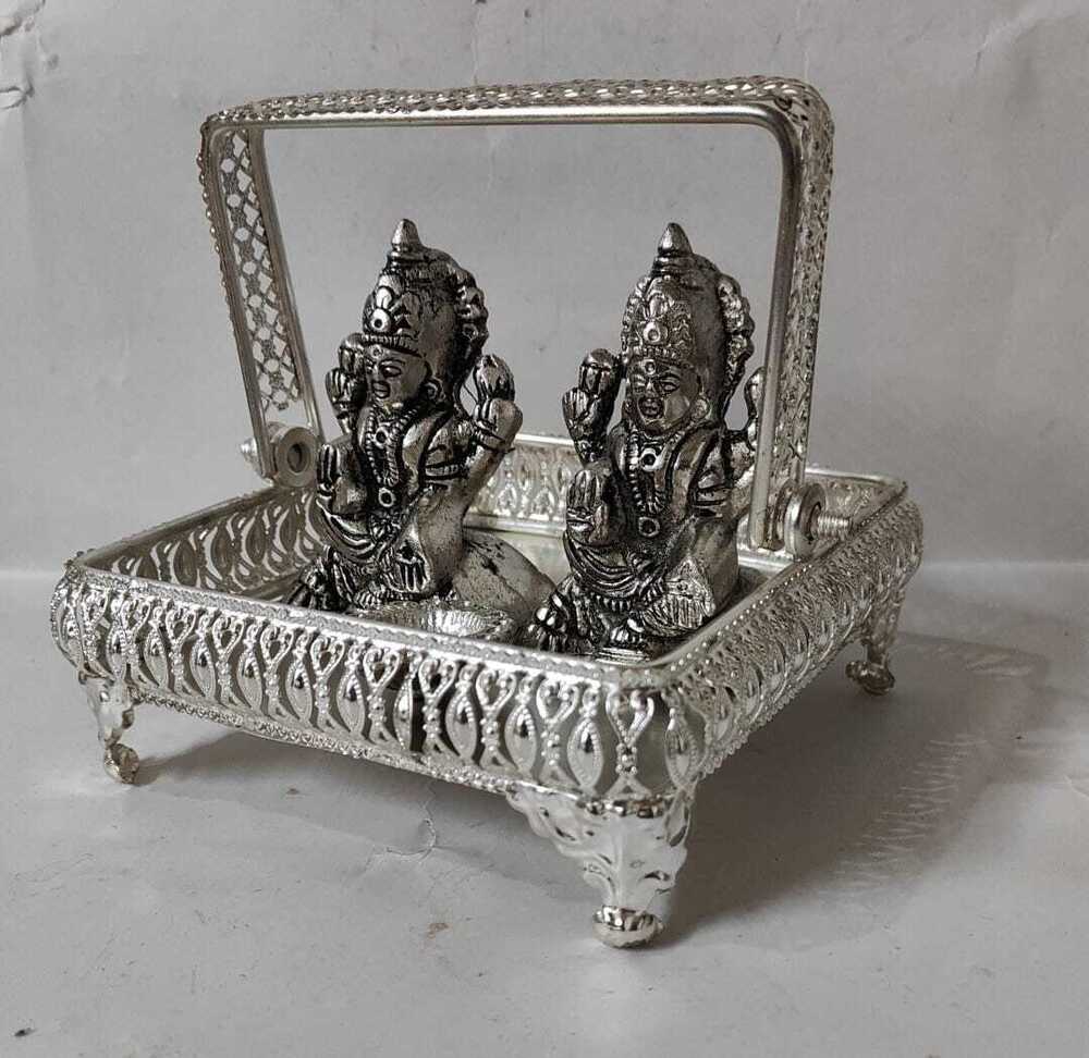Spiritual Soul Silver-Plated Aluminium LaxmiGanesha Jhula Set