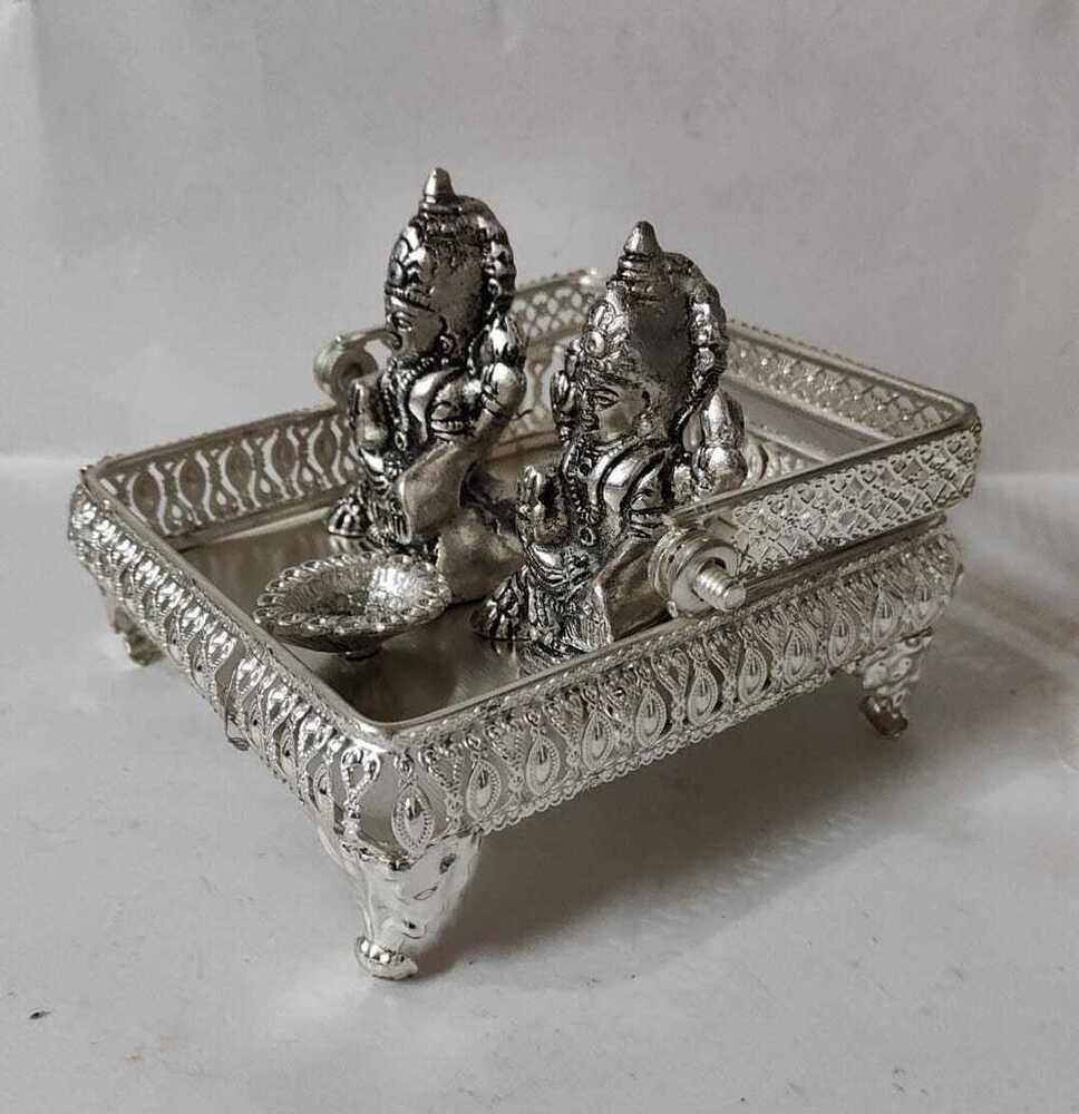 Spiritual Soul Silver-Plated Aluminium LaxmiGanesha Jhula Set