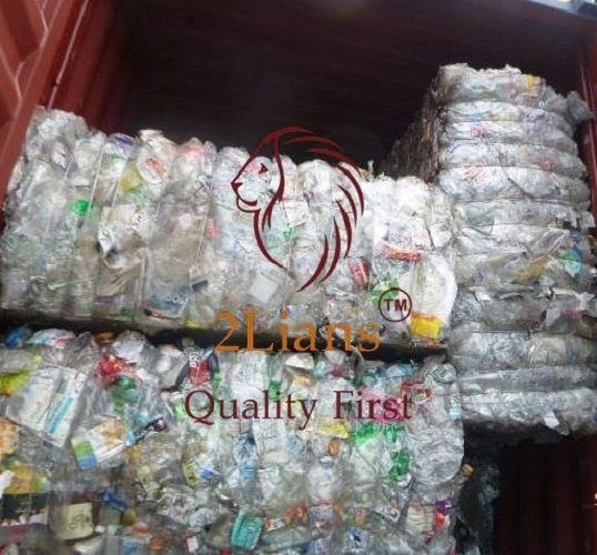 PET Bottles on bales scrap
