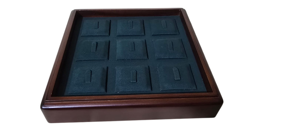 Finger Ring Wooden Display Tray