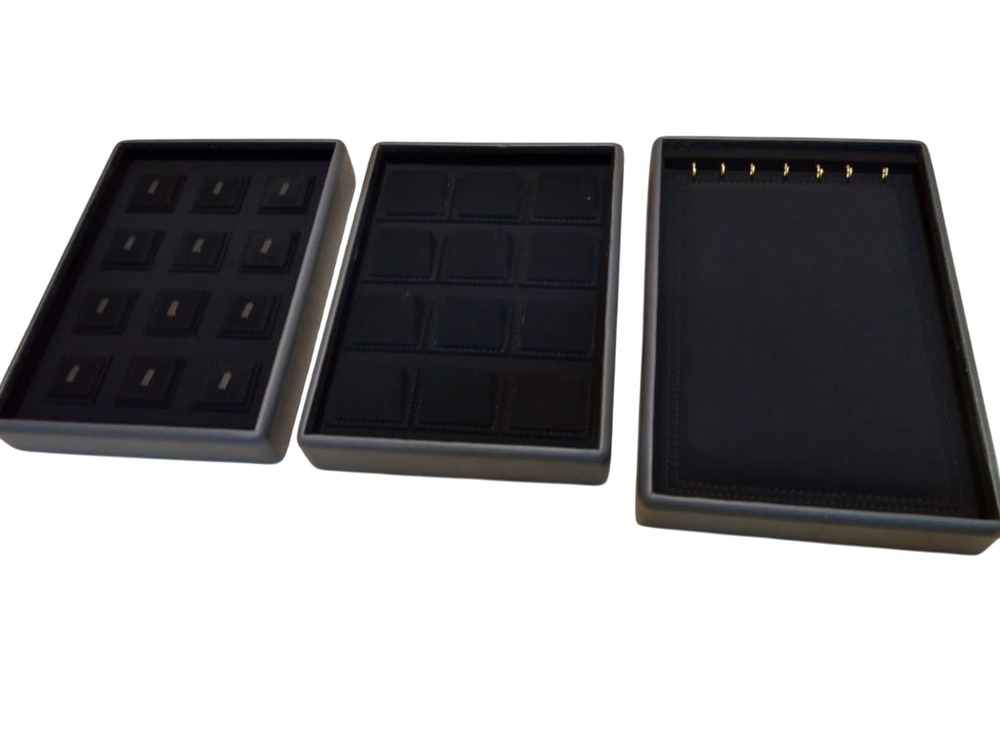 Ring, Earring, Chain Display Tray - Color: Black