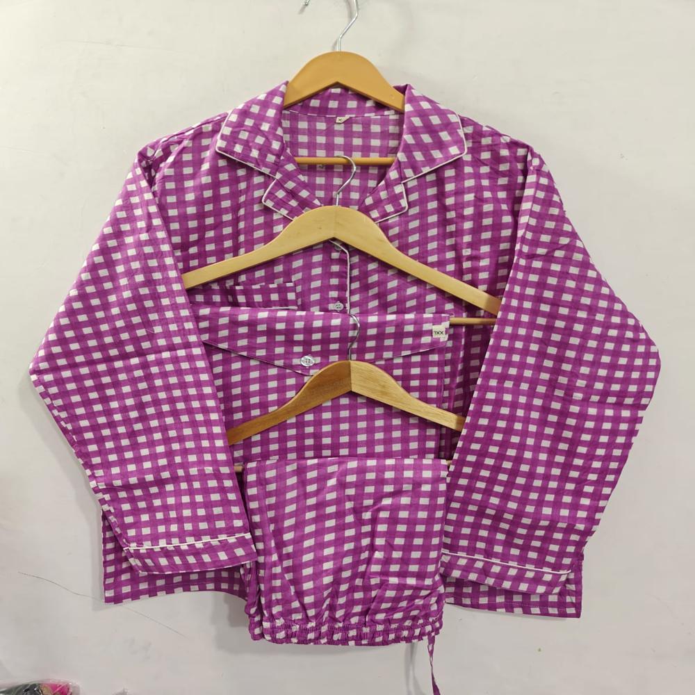 Cotton Printed Night Suits Pajams - Color: Multicolor