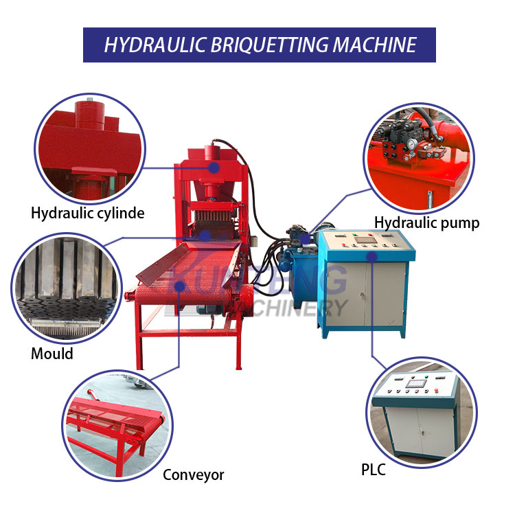 Industrial hydraulic forming machine charcoal forming machinery coconut shell coal manufacturing machine barbecue charcoal pressing machine