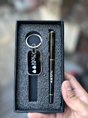 Resin Pen With Keychain