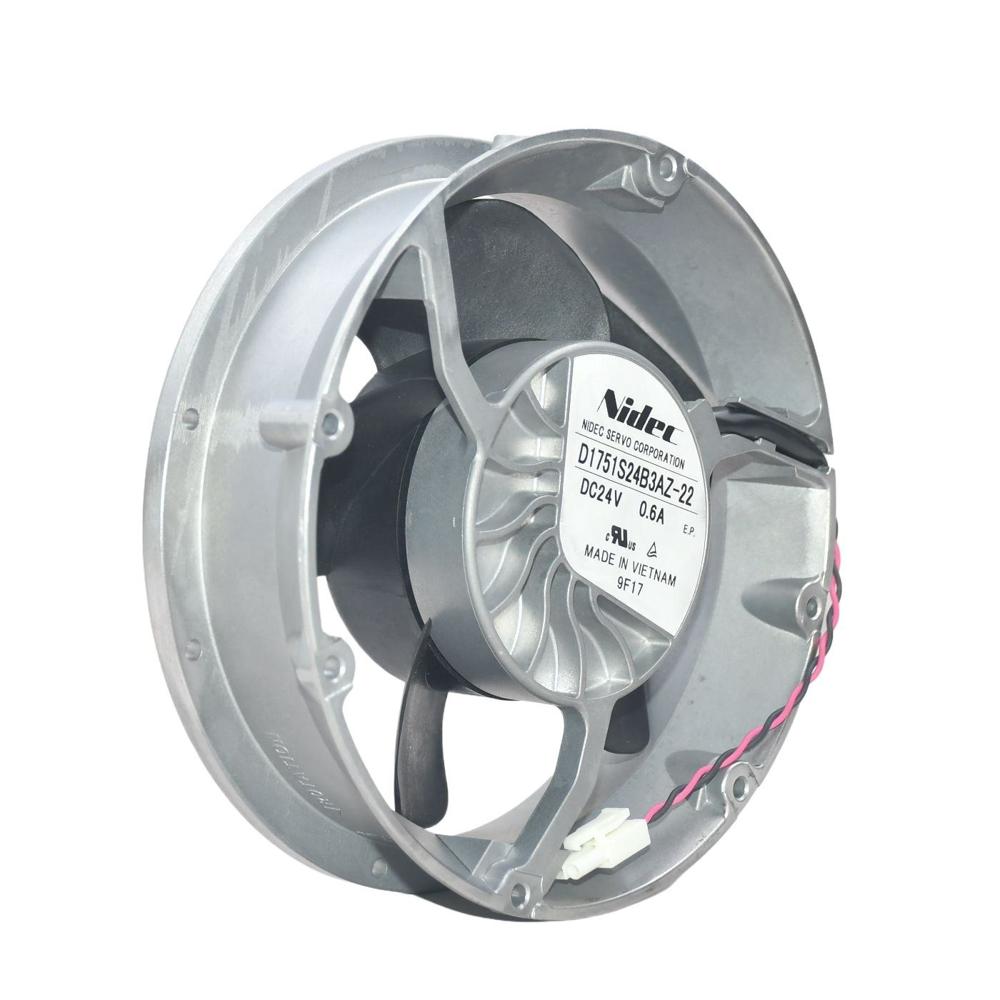 Nidec D1751S24B3AZ-22 24V 0.6A 17251mm Aluminum Ball Plastic Free Standing Industrial Axial Cooling Fan
