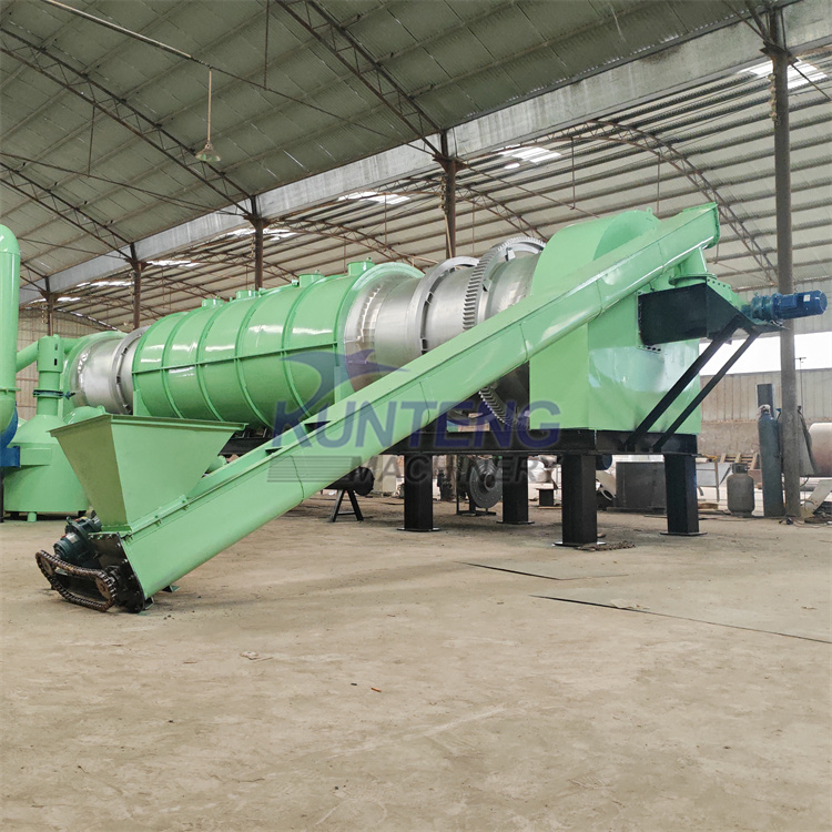 Smokeless coconut shell sawdust carbonization equipment Continuous drum carbonization furnace Palm shell carbonization furnace Industrial carbonization machinery