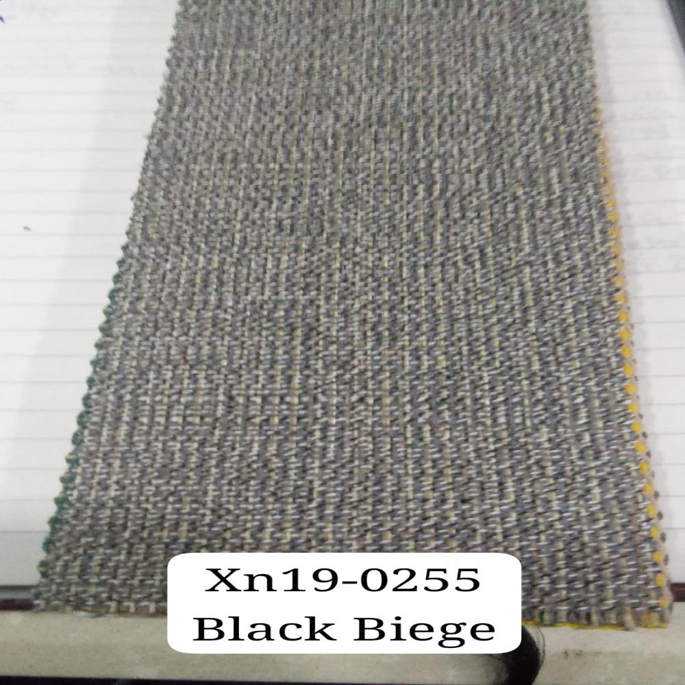 100% Solution Dyed Polyester Fabric  Dual Color  Black beige ,Blue beige