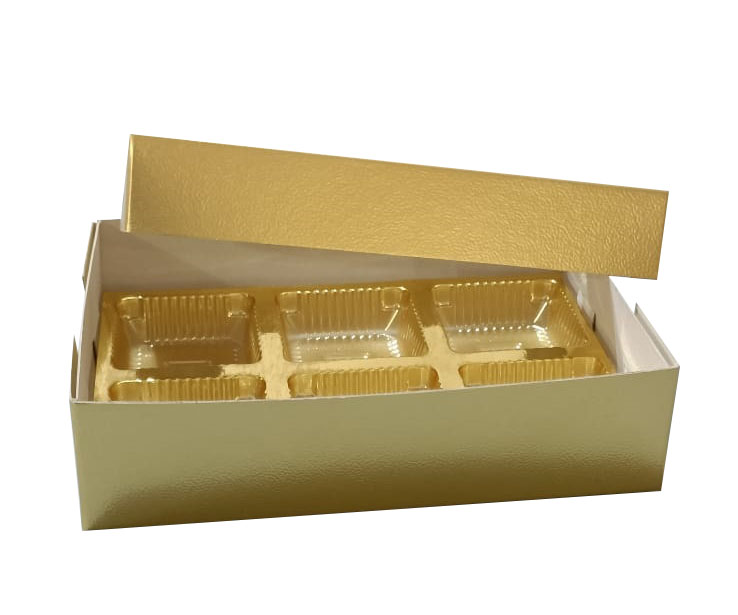 Empty 6 Cavity Chocolates Box - Finishing: Glossy Lamination