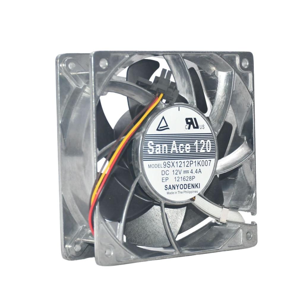 SANACE 9SX1212P1K007 12V 4.4A 12038mm Ball Bearing Wall Mount Electric High Aluminum Axial Fan 