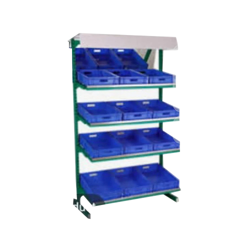 Vegetable Display Rack - Color: White & Green