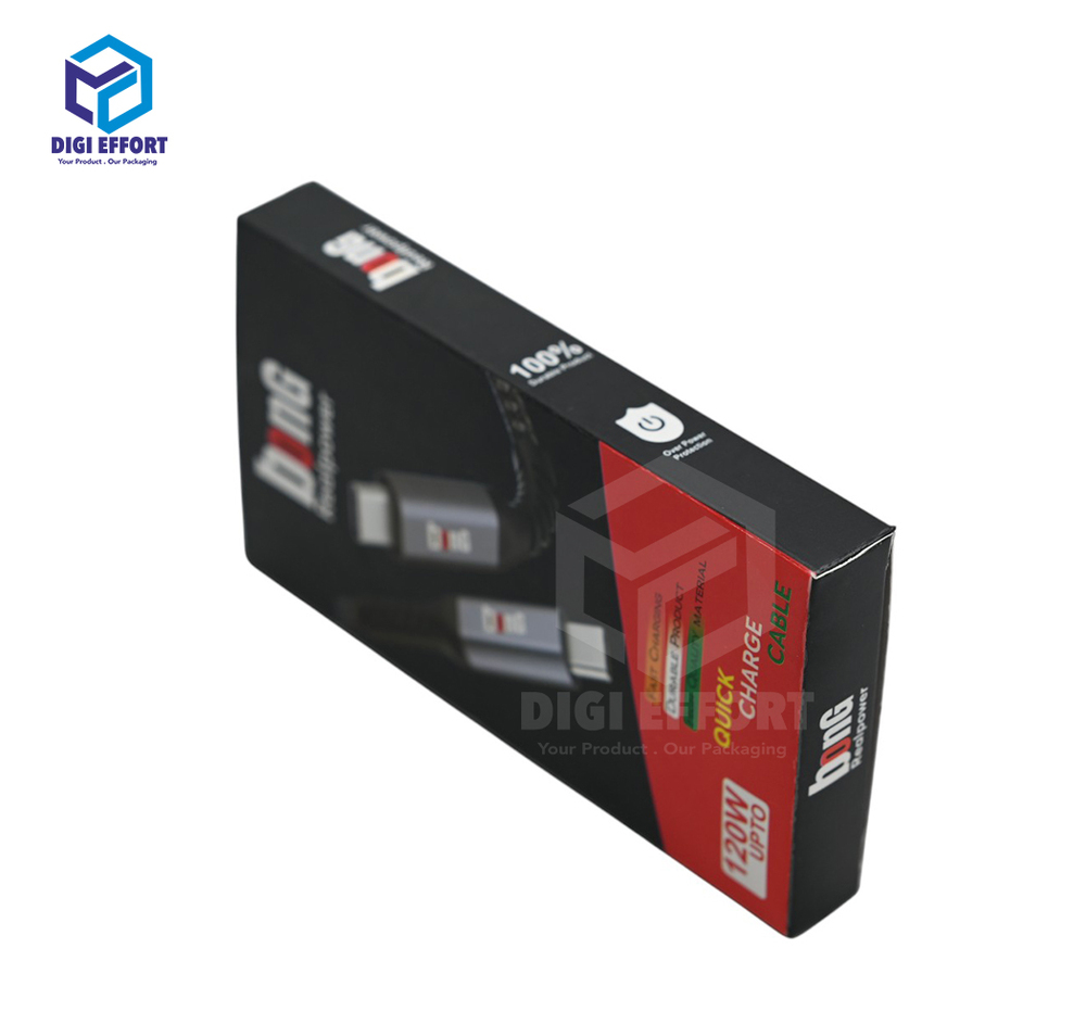Data Cable Packaging Box - Color: Black
