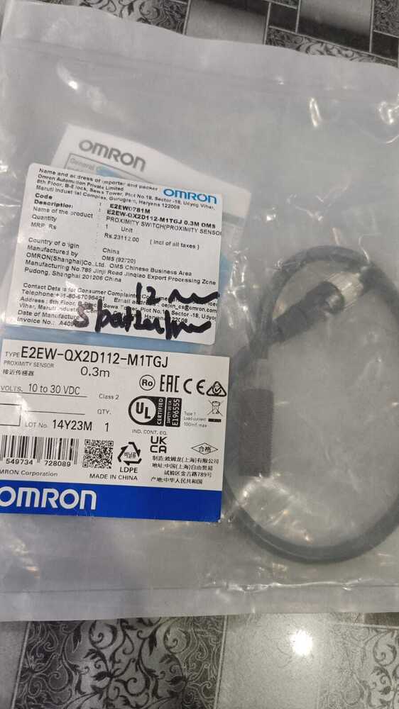 OMRON SPATTER PROOF METAL FACE PROXIMITY SENSOR 12MM DC 2W NO, E2EW-QX2D112-M1TGJ 0.3M