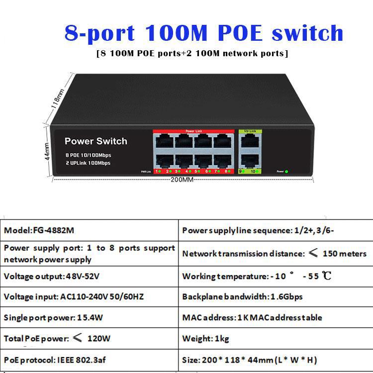 8 Port 2 Port Uplink POE Switch Imported