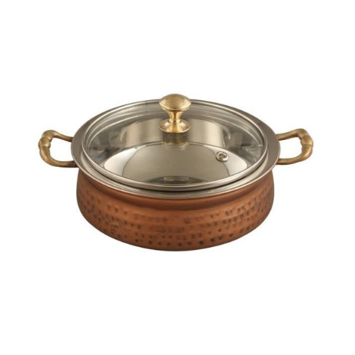 Copper Steel Handi - Shape: Round / Traditional