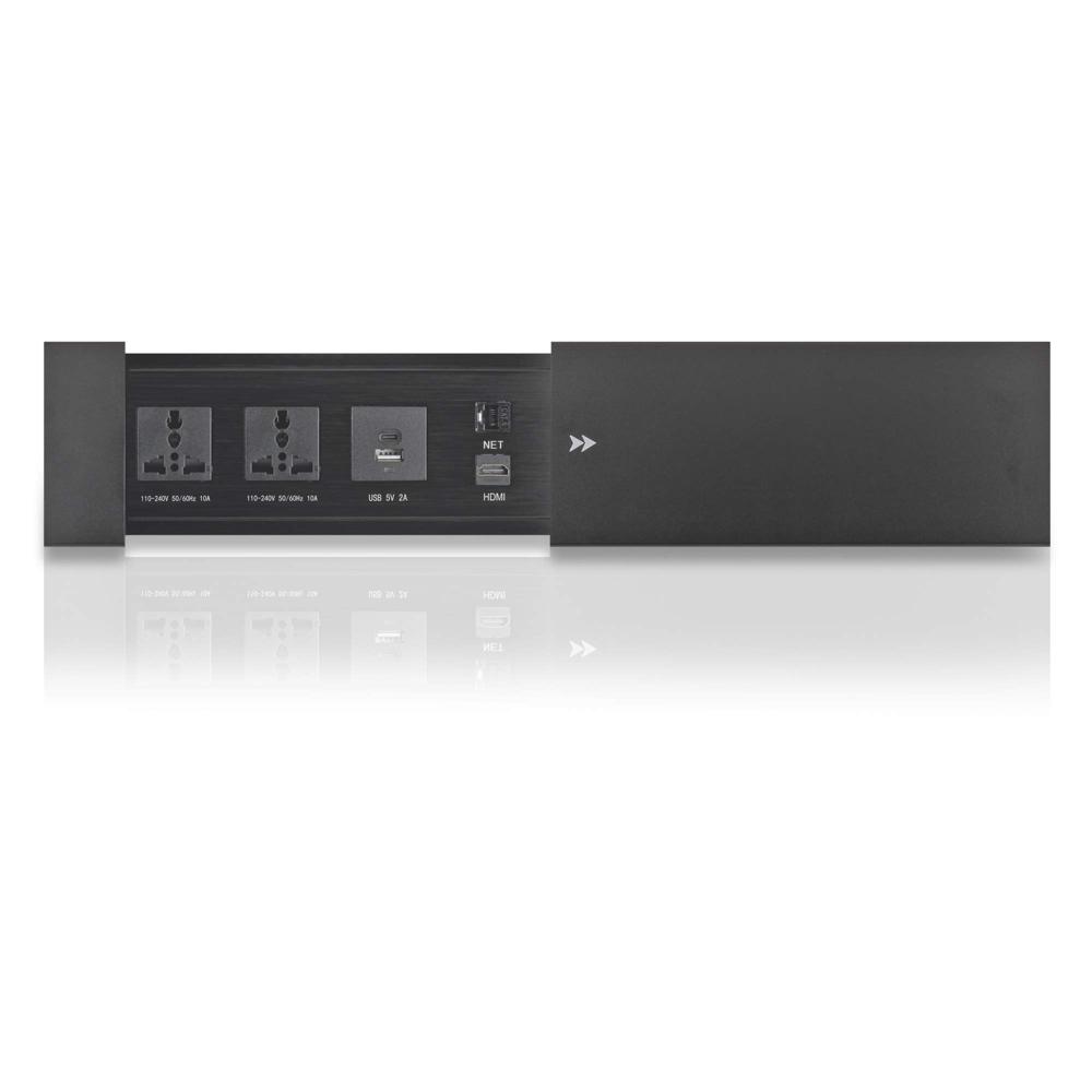 Mx Desktop Access Flap Sliding Open - Color: Black / Silver