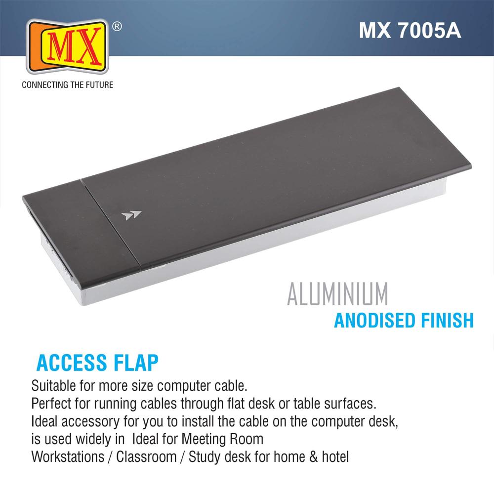 Mx Desktop Access Flap Sliding Open - Color: Black / Silver
