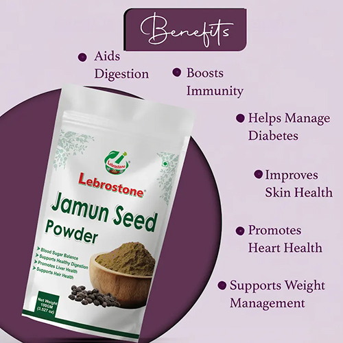 Lebrostone Jamun Seed Powder 200g | Pure & Natural Ayurvedic Herbal Supplement | Supports Blood Sugar & Digestive Health - Age Group: For Adults