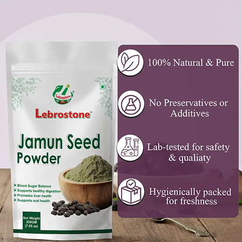 Lebrostone Jamun Seed Powder 200g | Pure & Natural Ayurvedic Herbal Supplement | Supports Blood Sugar & Digestive Health - Age Group: For Adults