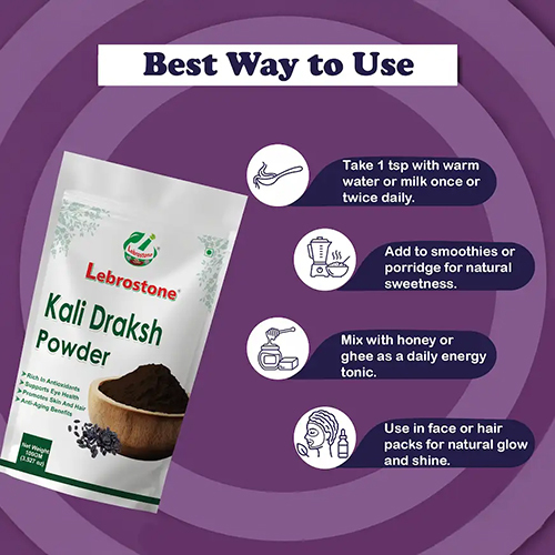 Lebrostone Kali Draksh (Black Raisin) Powder | Ayurvedic Herbal Powder for Energy, Digestion & Wellness (100 g)