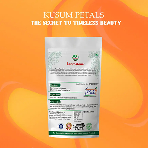 Lebrostone Kusum Petals Powder | Natural Herbal Powder for Skin & Hair (100g)