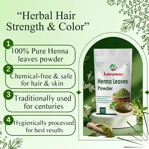 Lebrostone Henna Leaves Powder | Herbal Hair Pack | Natural Hair Conditioning and Shine (200 g)