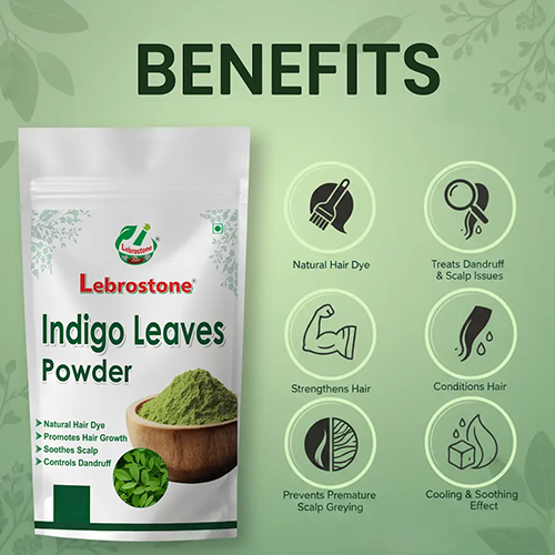 Lebrostone Indigo Leaves Powder | Herbal Hair Pack | Natural Hair Coloring and Conditioning (100 g)
