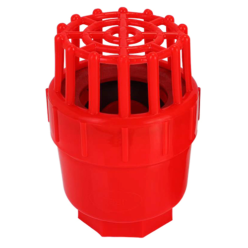 Plastic Red Foot Valve - Height: 4 Inch (In)