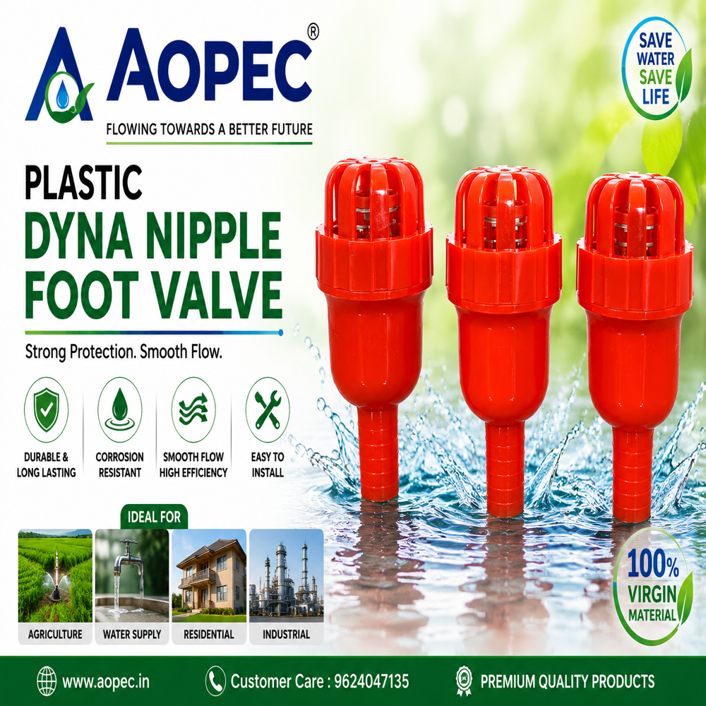Plastic Dyna Nipple Foot Valve - Color: As Per Requirements