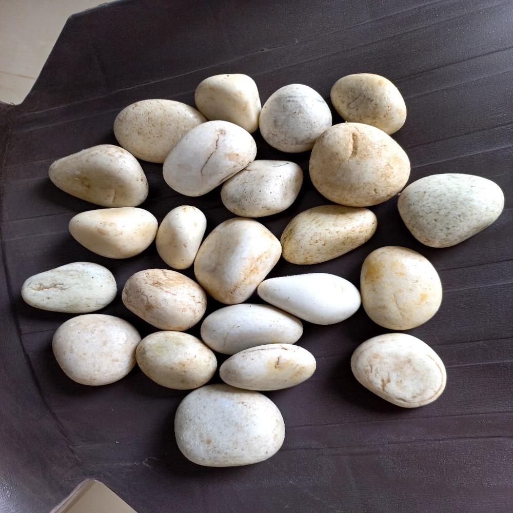 Natural White Tumbled Pebble Stones for Garden Decoration & Pebble Art