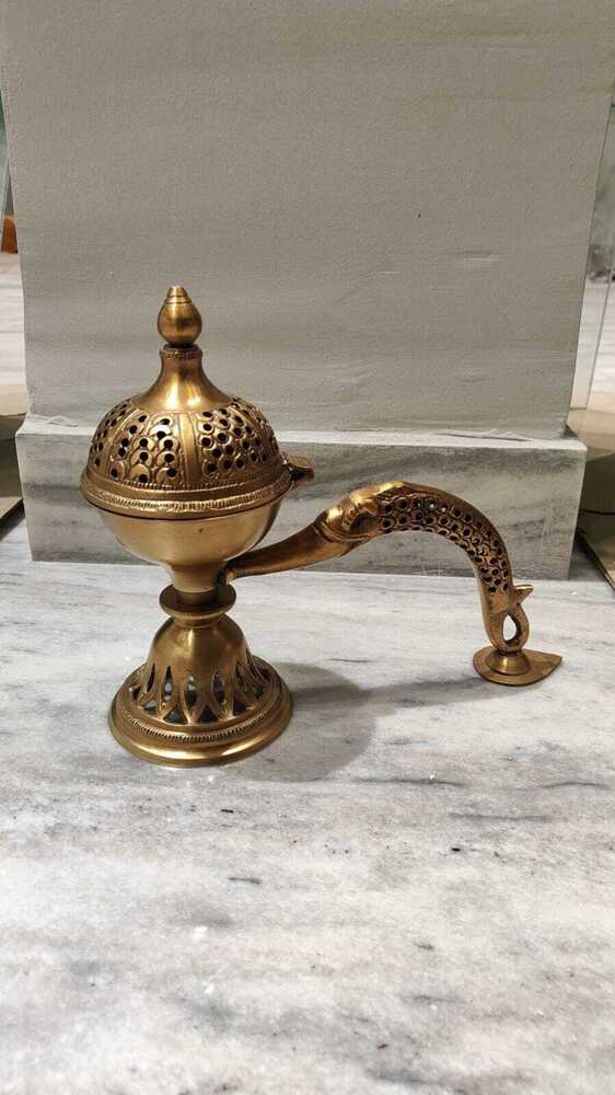 Spiritual Soul Antique Brass Loban Burner a   Traditional Dhoop Dani / Sambrani Stand