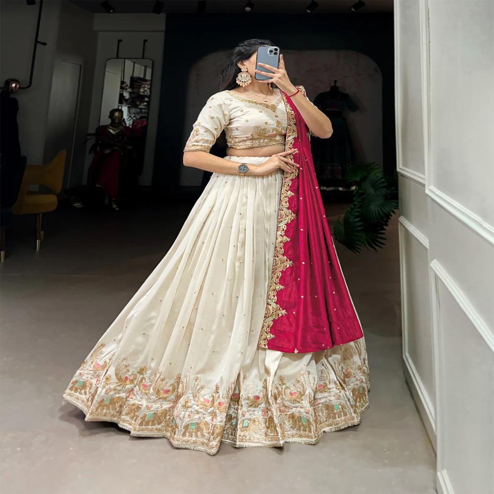 Embellished Semi Stitched Lehenga Choli