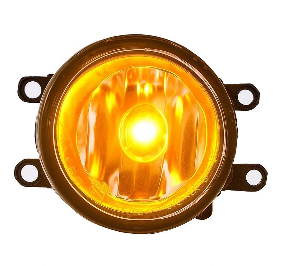 K D Universal Yellow Halogen Fog Lamp (Single) | Super Bright Focus Beam For Night & Rain | Long Range Visibility | Durable Car Fog Light (Glass) - Capacity: 1 Pcs/Hr
