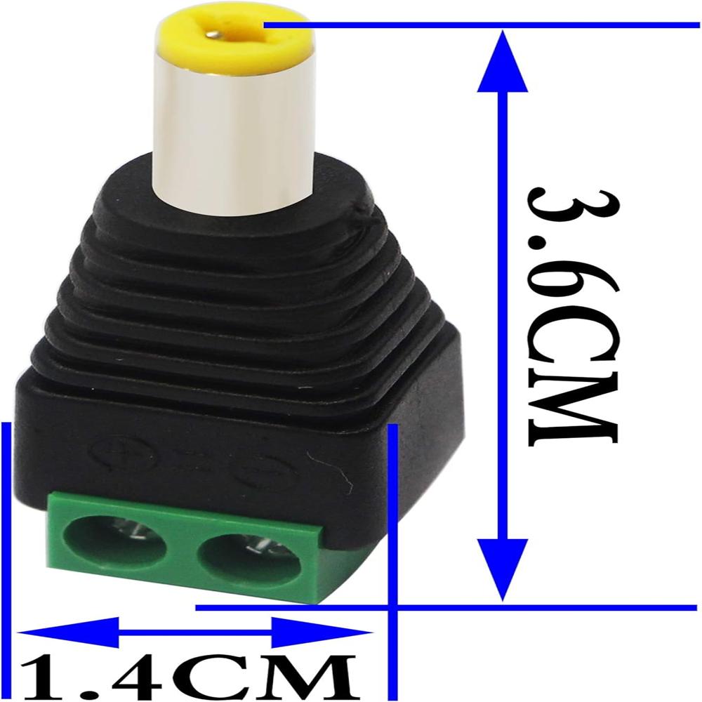 Green DC CCTV Connector