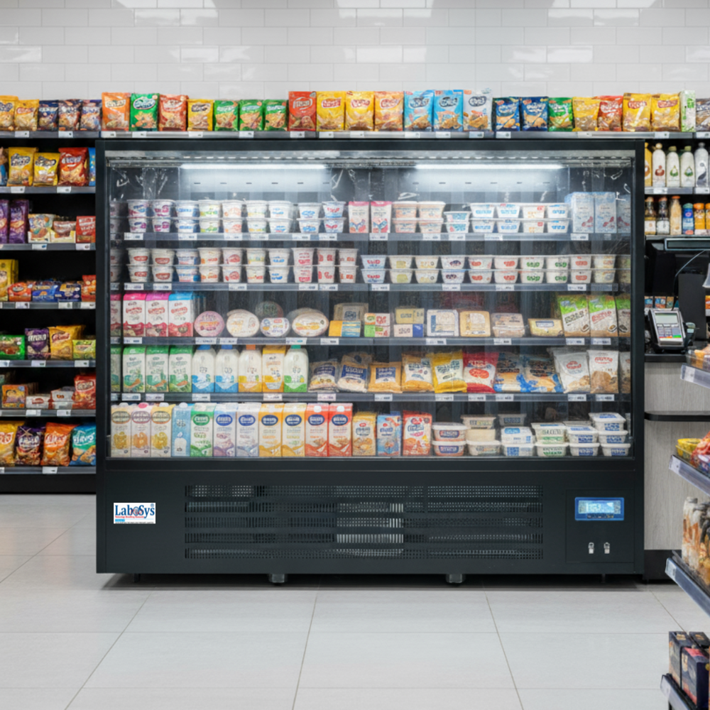 Labosys Refrigerated Counter Display Case - Color: Black