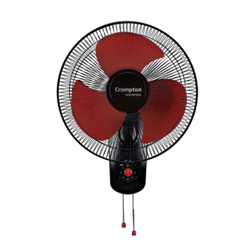 Black And Red Gale Classic Wall Fan - Material: Metal