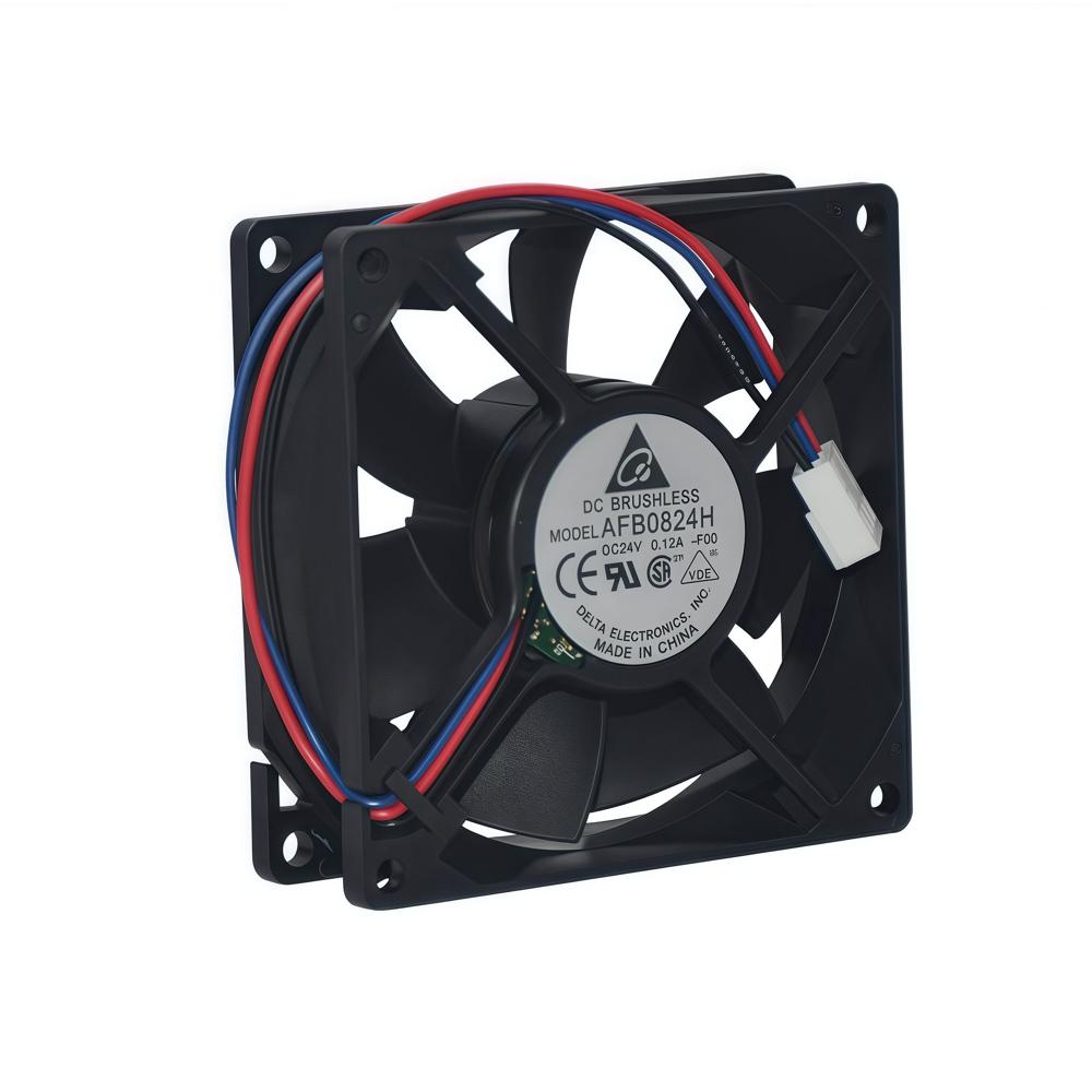 DELTA AFB0824H 24VDC 0.12A Double Ball Bearing 8025mm 3000RPM Speed Plastic Blade Cooling Fan