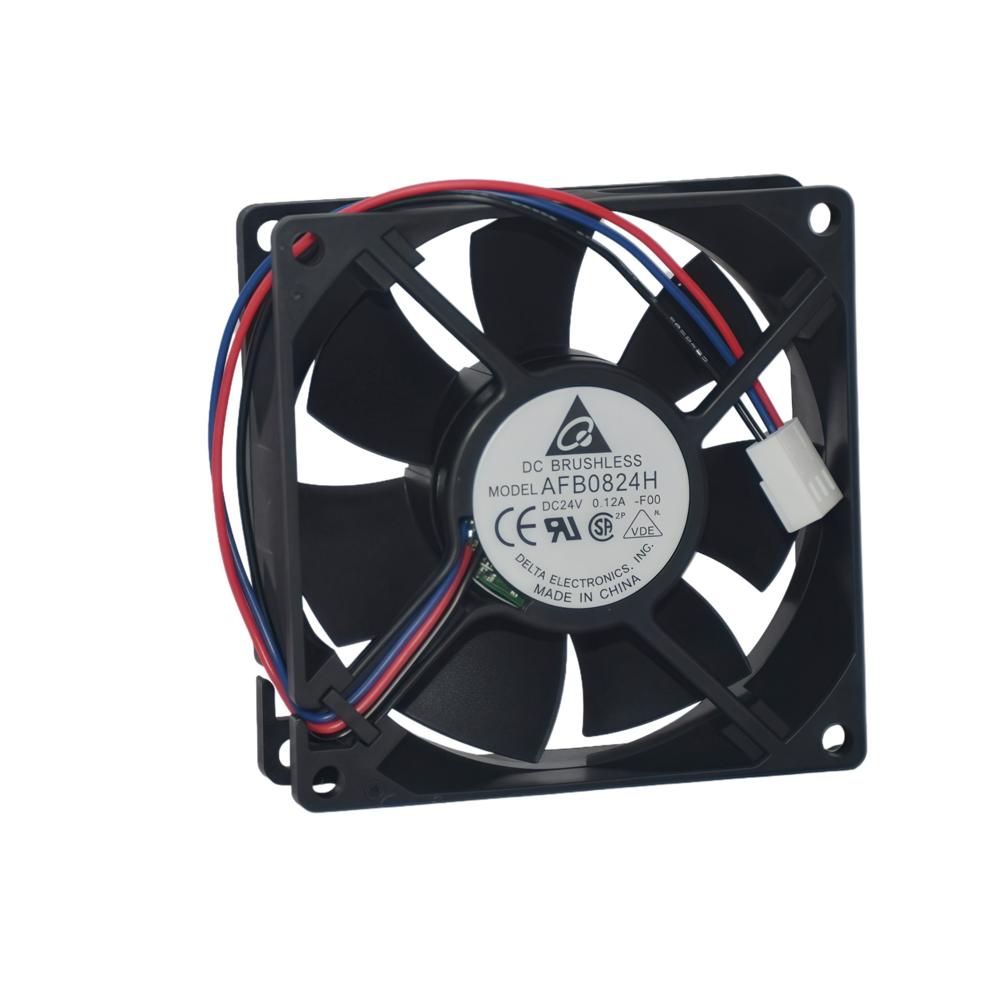 DELTA AFB0824H 24VDC 0.12A Double Ball Bearing 8025mm 3000RPM Speed Plastic Blade Cooling Fan