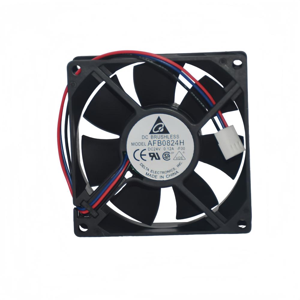 DELTA AFB0824H 24VDC 0.12A Double Ball Bearing 8025mm 3000RPM Speed Plastic Blade Cooling Fan